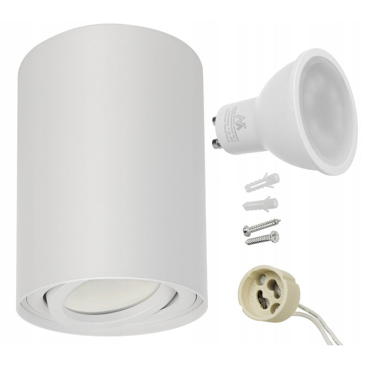 Maclean Ronde Plafond Wit MCE422 + LED lamp GU10 5W 4000K