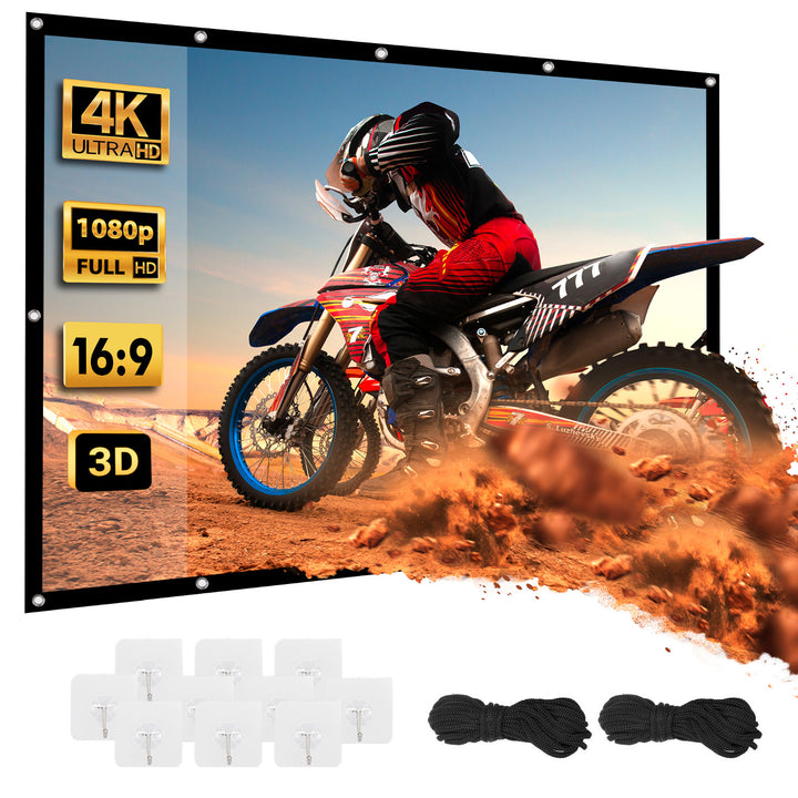 Maclean projectiescherm, 120", 265x149cm, 25mm rand 16:9, spanhaken, MC-982