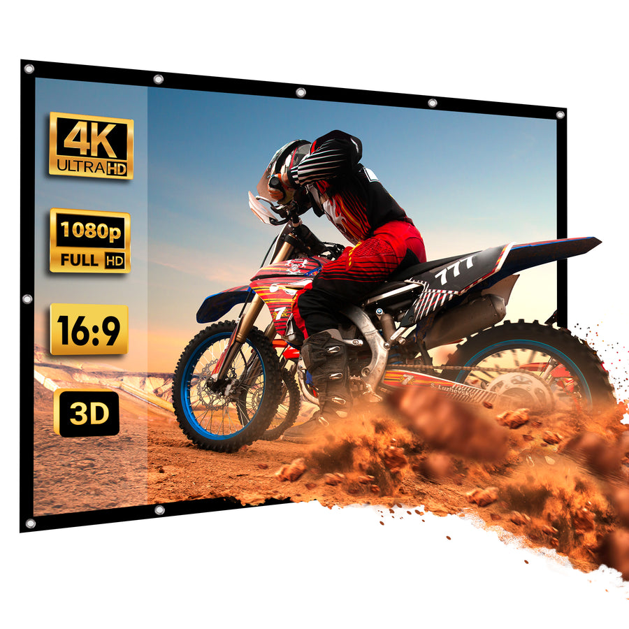 Maclean projectiescherm, 120", 265x149cm, 25mm rand 16:9, spanhaken, MC-982