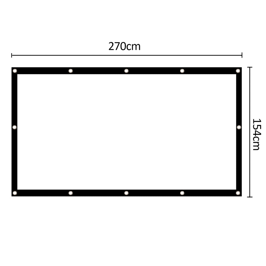 Maclean projectiescherm, 120", 265x149cm, 25mm rand 16:9, spanhaken, MC-982