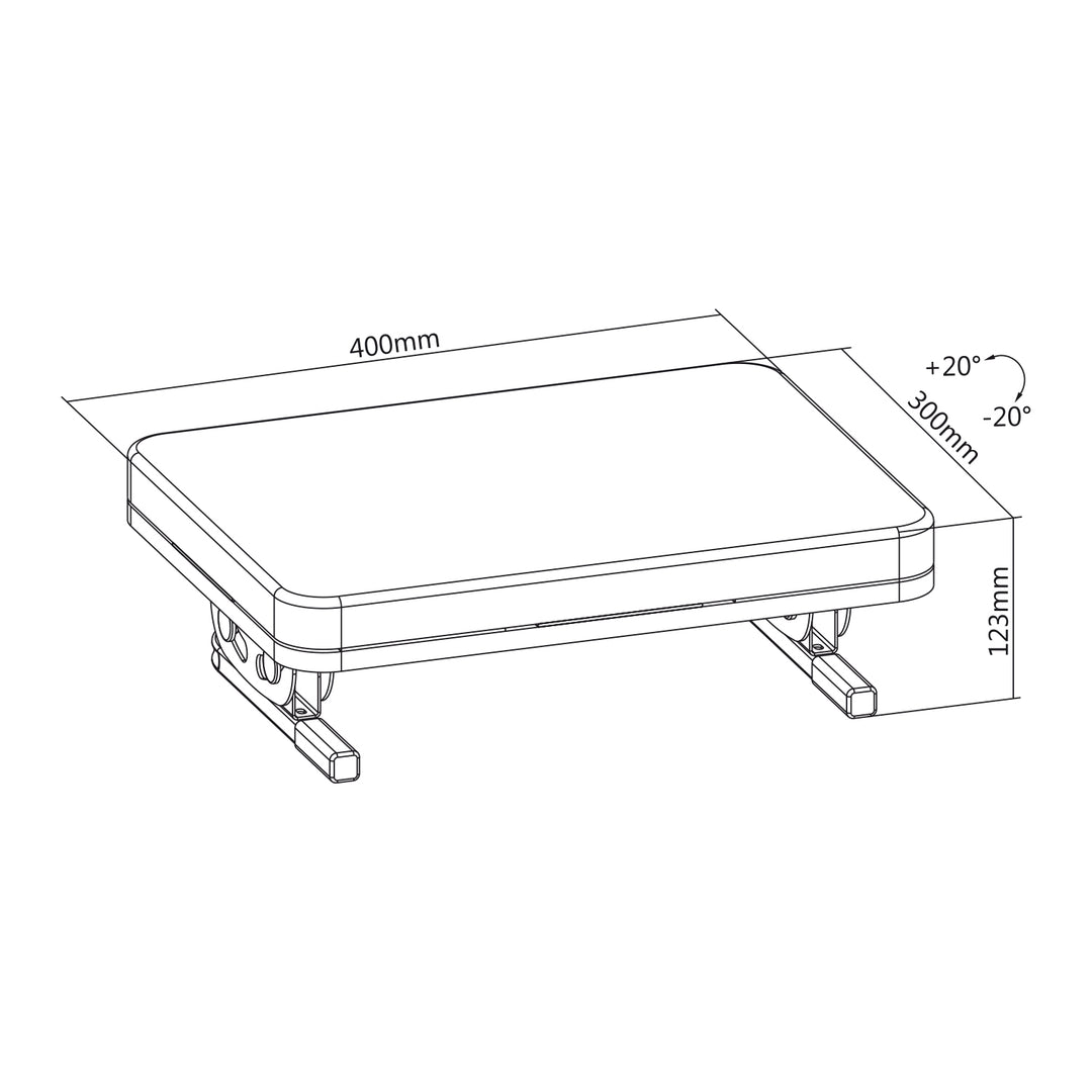 Maclean ergonomische voetensteun, beensteun, traploos instelbare hoek, afneembaar kussen, MC-460