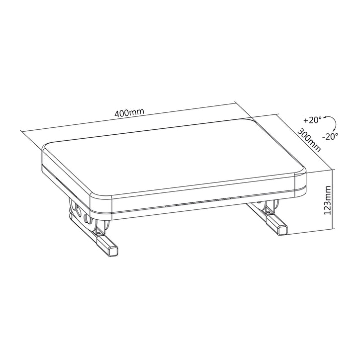 Maclean ergonomische voetensteun, beensteun, traploos instelbare hoek, afneembaar kussen, MC-460