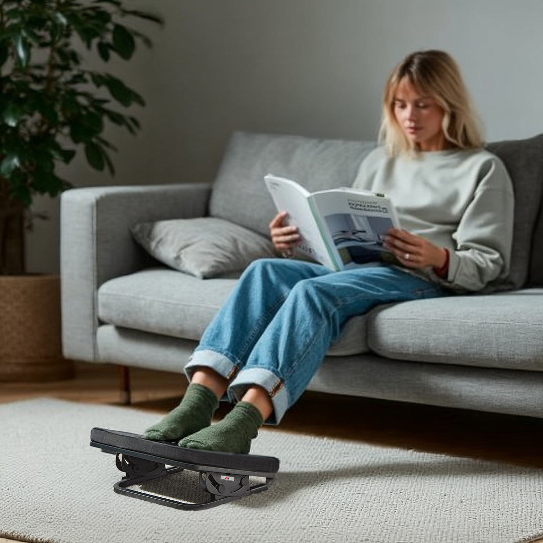 Maclean ergonomische voetensteun, beensteun, traploos instelbare hoek, afneembaar kussen, MC-460