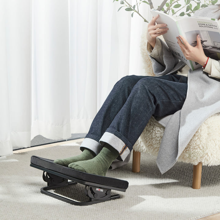 Maclean ergonomische voetensteun, beensteun, traploos instelbare hoek, afneembaar kussen, MC-460