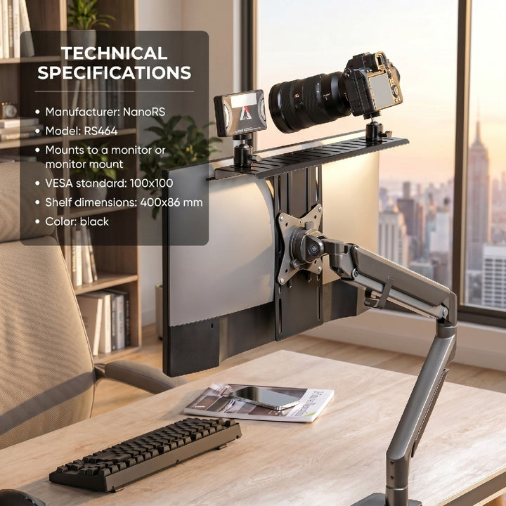 Beugel / plank voor camera / camcorder / verlichting All-In-One NanoRS, YouTube, VESA 100x100, RS464