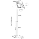 Maclean reclamestandaard voor tablet, vloermontage met slot, 7,9"-11", universeel, MC-467W