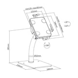 Maclean Tablethouder voor reclame, desktop, met slot, 7,9"-11", universeel, MC-468W
