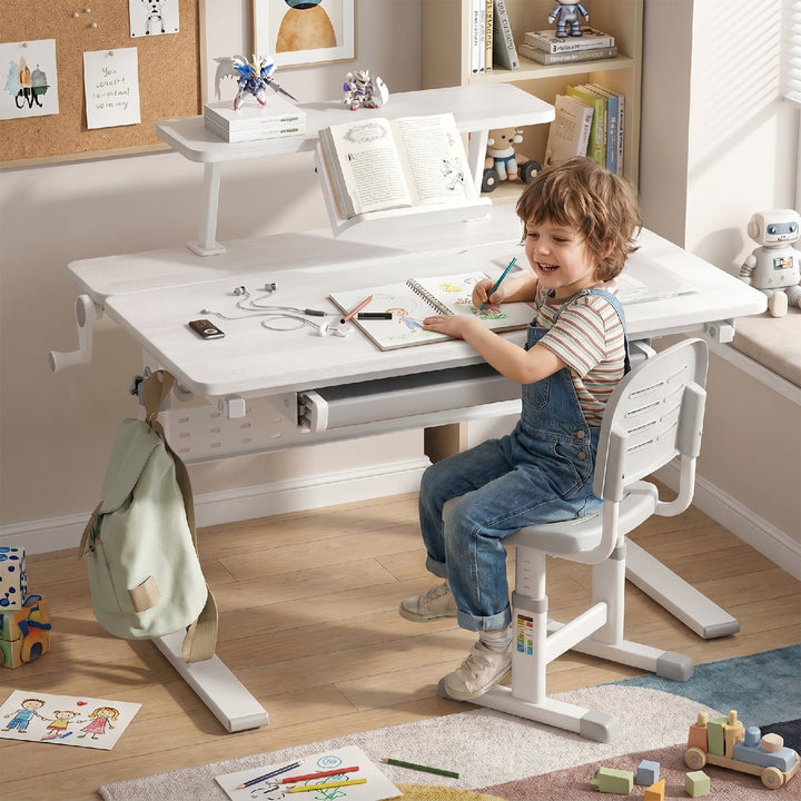 Ergo Office - Kinderbureau - Hoogte verstelbaar - max 40kg 900x600mm - Grijs