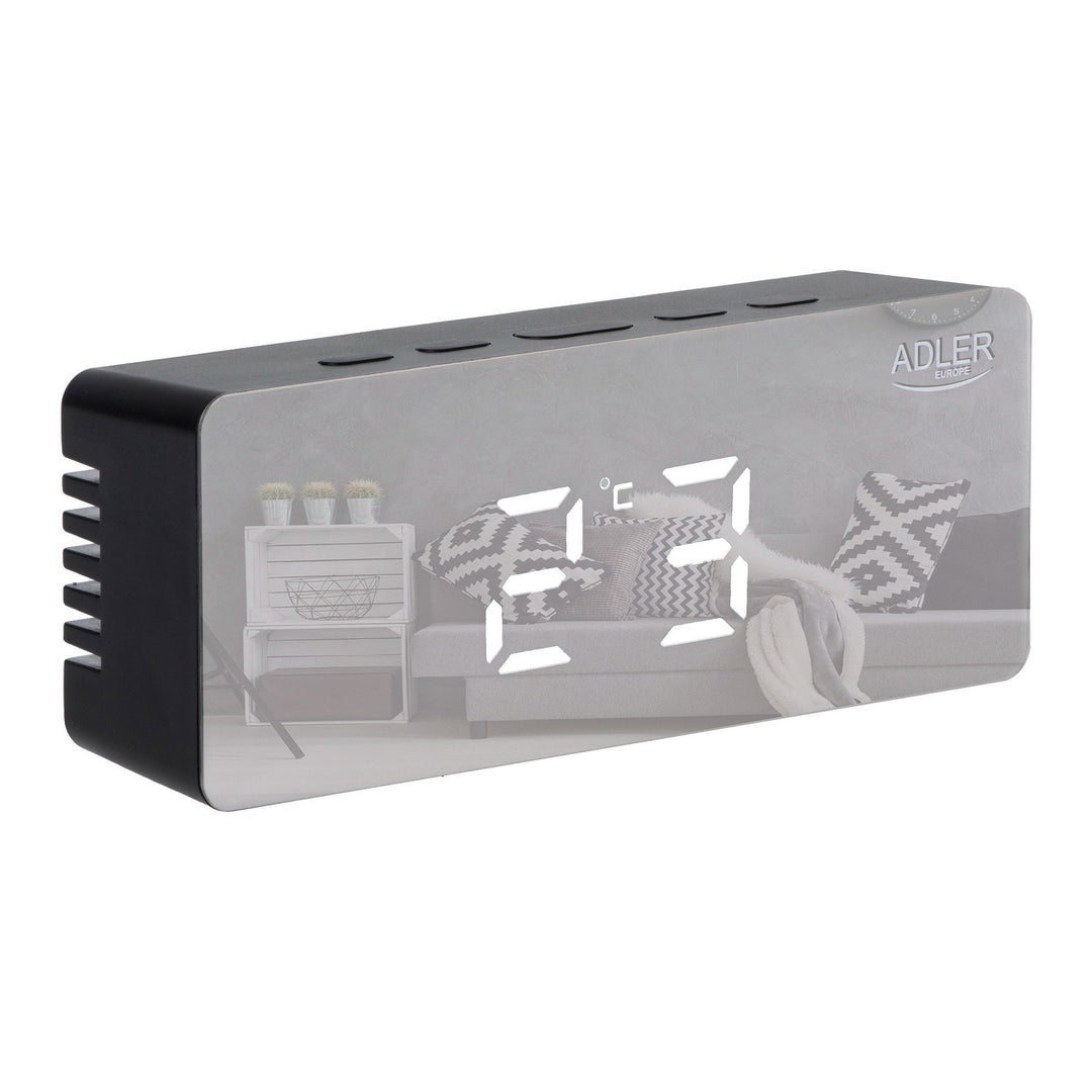 Adler wekker, LED-display, temperatuurmeting, zwart, AD 1189B