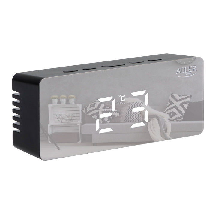 Adler wekker, LED-display, temperatuurmeting, zwart, AD 1189B
