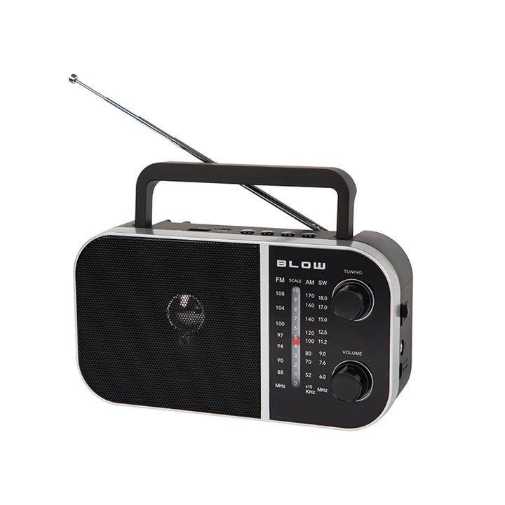 Draagbare analoge radio AM/FM RA6 batterij- en netvoeding Blow