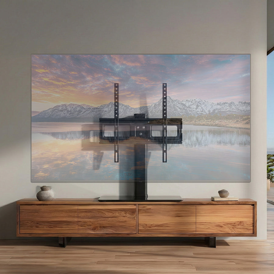 Maclean - TV-beugel / TV-houder met beugel voor bureau - max. 40kg, max. VESA 400x400 - Voor 32-65"