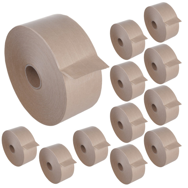 12x 70mmx150m watergeactiveerde versterkte papieren tape Groenblauw GB8150