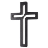 Houten hangend kruis modern zwart 30x18x1,8 cm