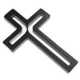 Houten hangend kruis modern zwart 30x18x1,8 cm