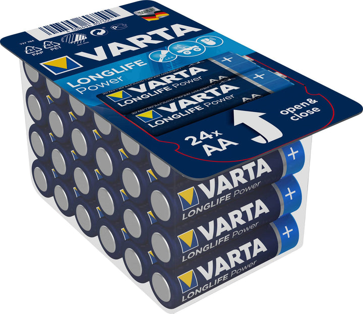 Varta Longlife Power alkaline batterijset, 24x R-03 LR3 AAA + 24x R-06 LR6 AA