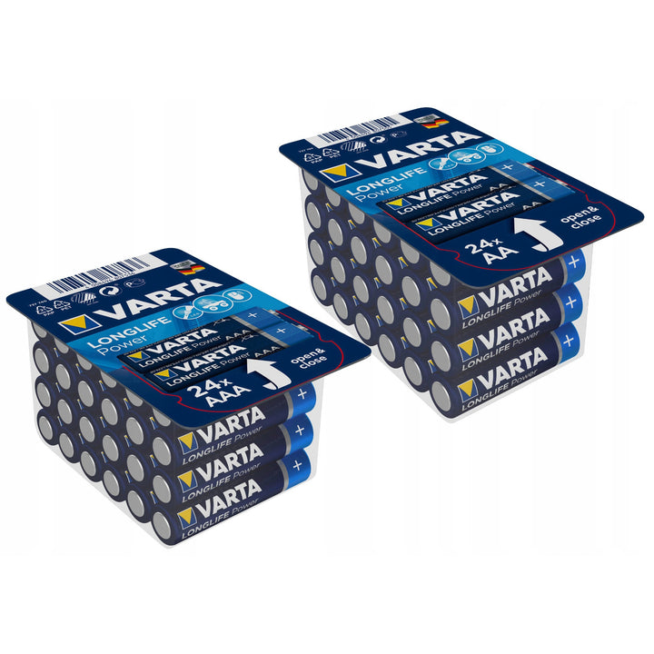 Varta Longlife Power alkaline batterijset, 24x R-03 LR3 AAA + 24x R-06 LR6 AA