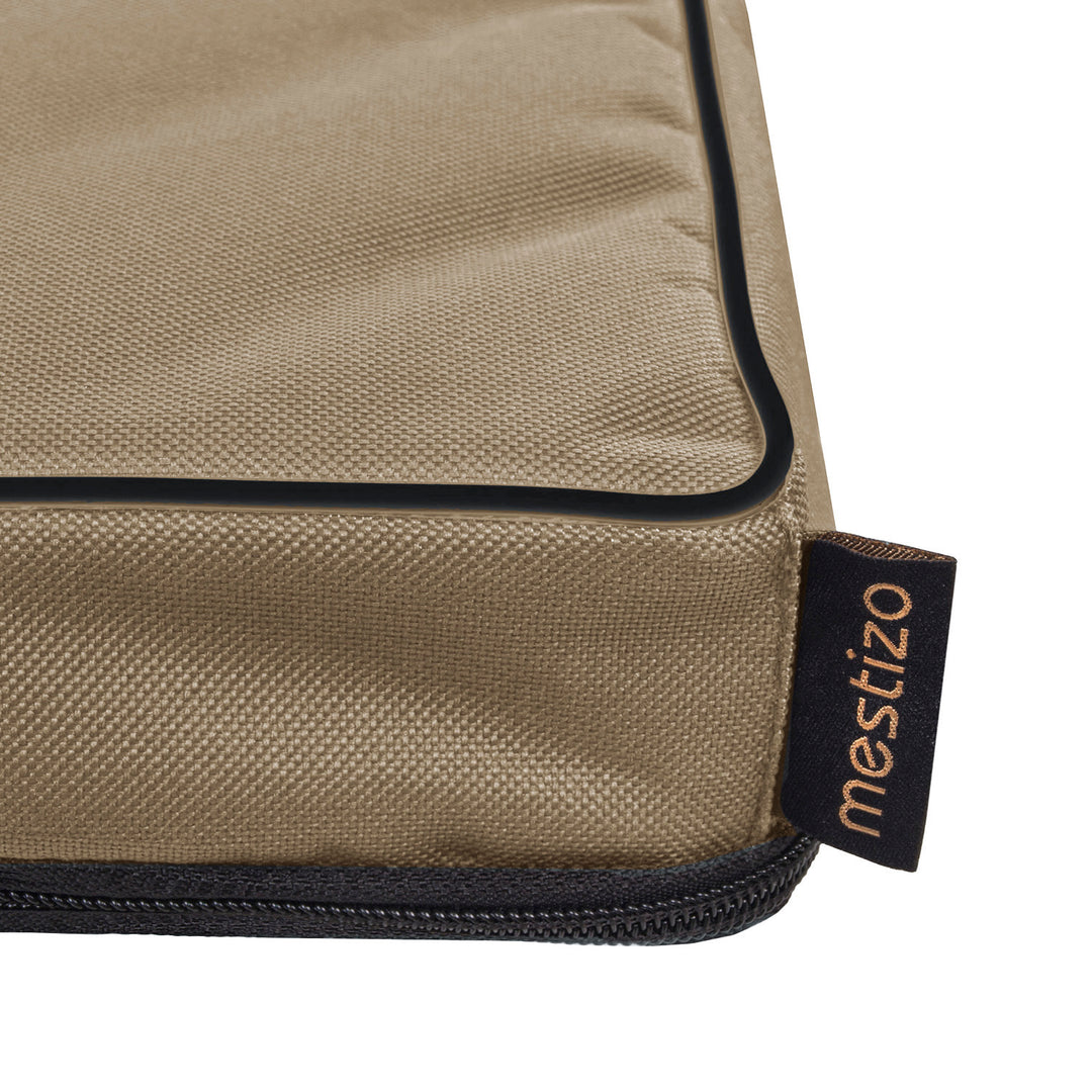 Vigo Standaard hondenkattenmatras 80 x 60 x 5 cm in beige met zwarte bies