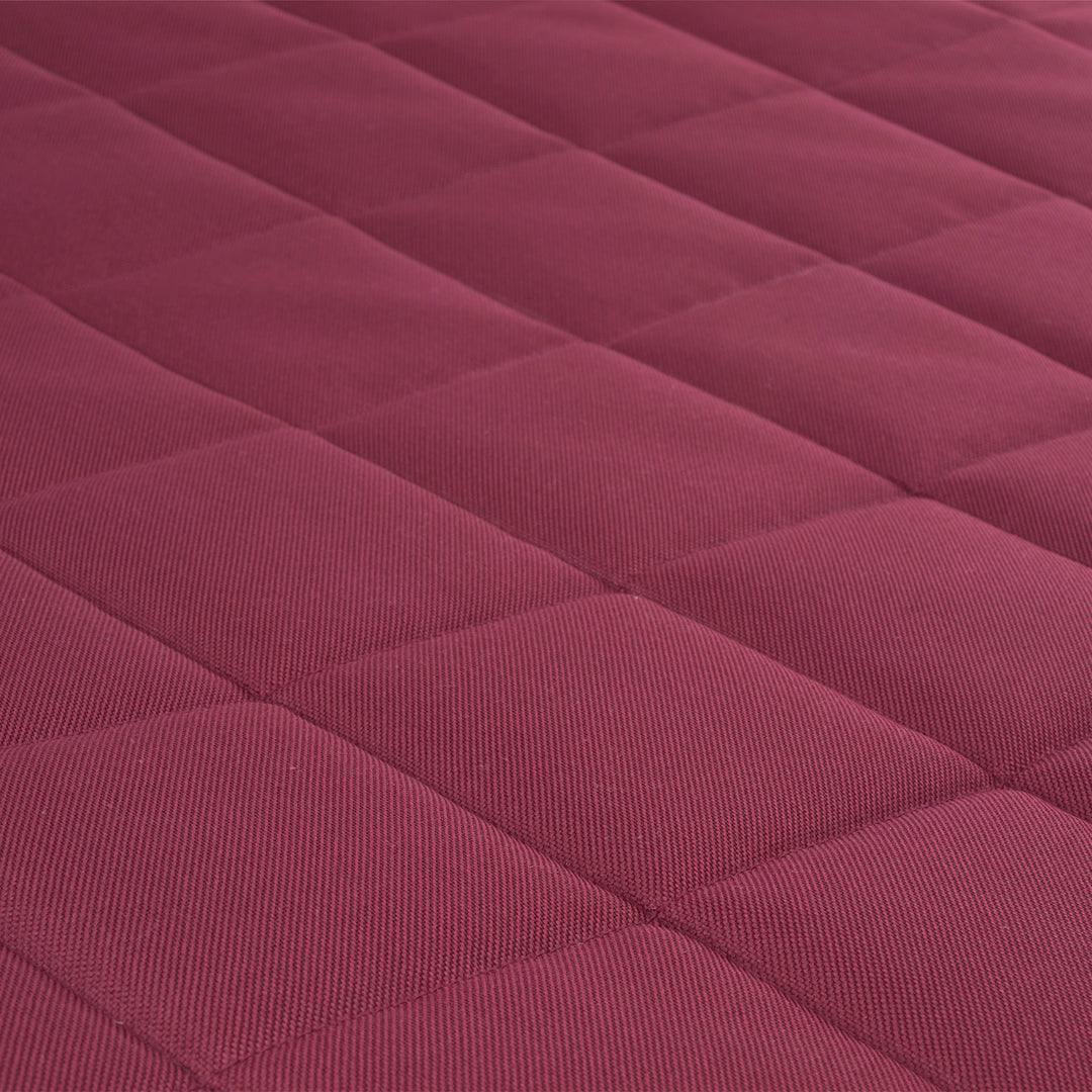 Vigo Geruit matrasbed voor hond en kat 80 x 60 x 5 cm in bordeauxrood met zwarte bies