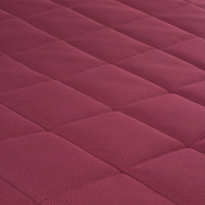 Vigo Geruit matrasbed voor hond en kat 80 x 60 x 5 cm in bordeauxrood met zwarte bies