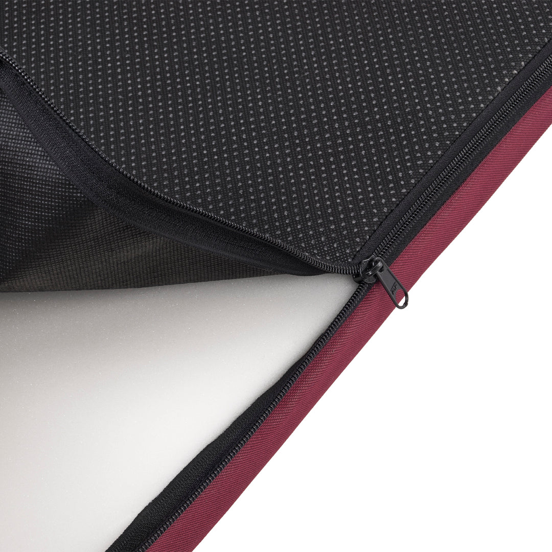 Vigo Geruit matrasbed voor hond en kat 80 x 60 x 5 cm in bordeauxrood met zwarte bies