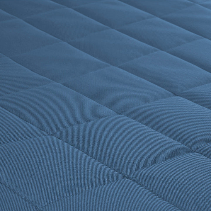 Vigo Geruit matrasbed voor hond en kat 80 x 60 x 5 cm in blauw met witte bies