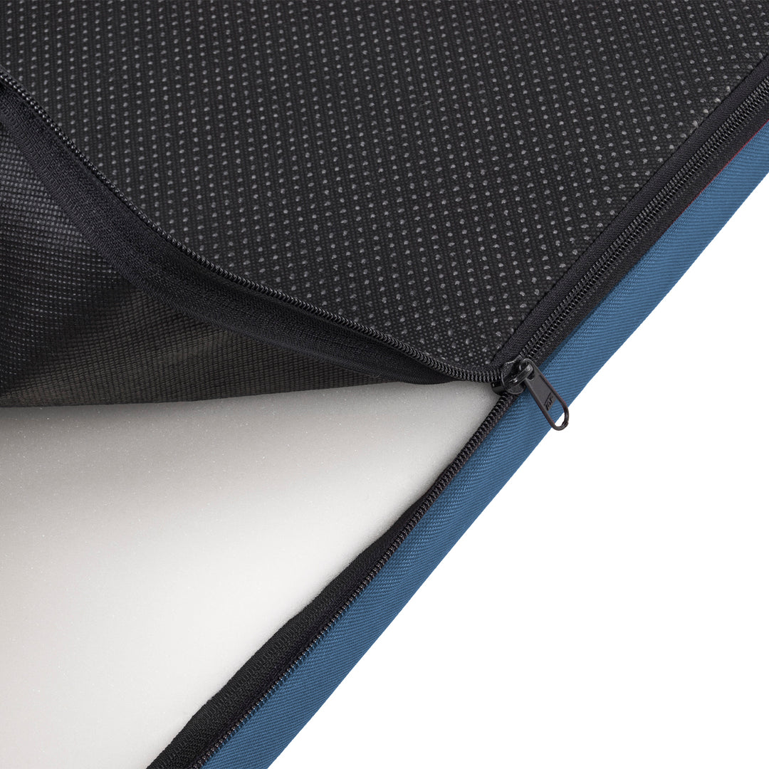 Vigo Geruit matrasbed voor hond en kat 80 x 60 x 5 cm in blauw met witte bies