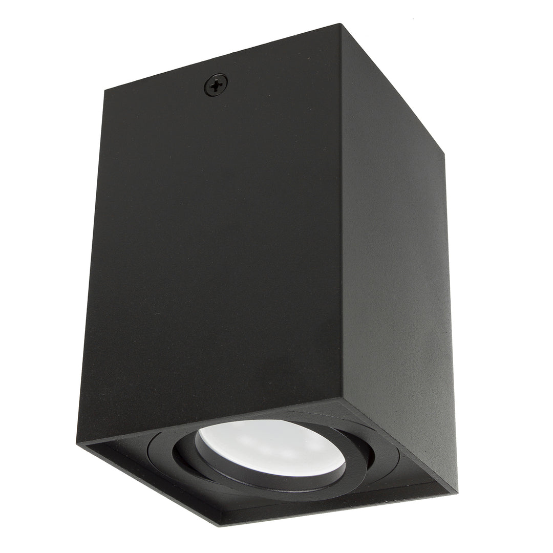 3x Maclean buis / opbouwarmatuur, spot, vierkant, aluminium, GU10, 80x80x115mm, zwart, MCE426 B + 3x LED lamp 5W