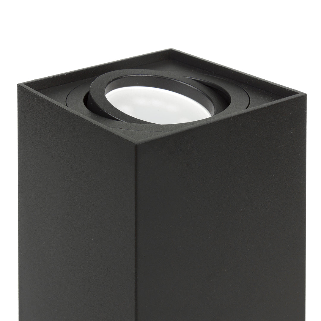 3x Maclean buis / opbouwarmatuur, spot, vierkant, aluminium, GU10, 80x80x115mm, zwart, MCE426 B + 3x LED lamp 5W