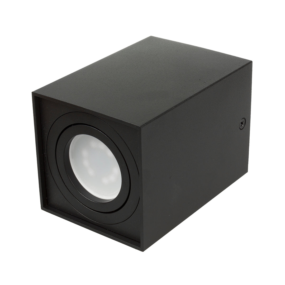 3x Maclean buis / opbouwarmatuur, spot, vierkant, aluminium, GU10, 80x80x115mm, zwart, MCE426 B + 3x LED lamp 5W