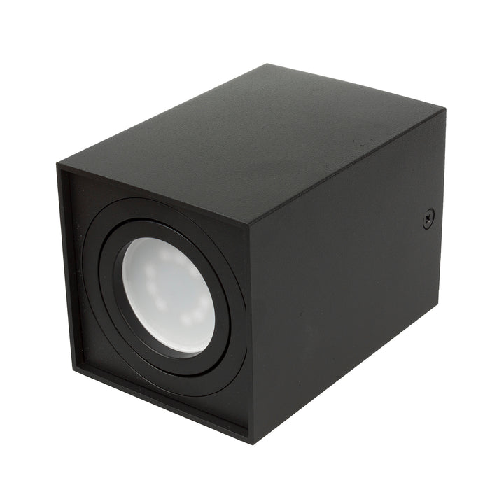 3x Maclean buis / opbouwarmatuur, spot, vierkant, aluminium, GU10, 80x80x115mm, zwart, MCE426 B + 3x LED lamp 5W