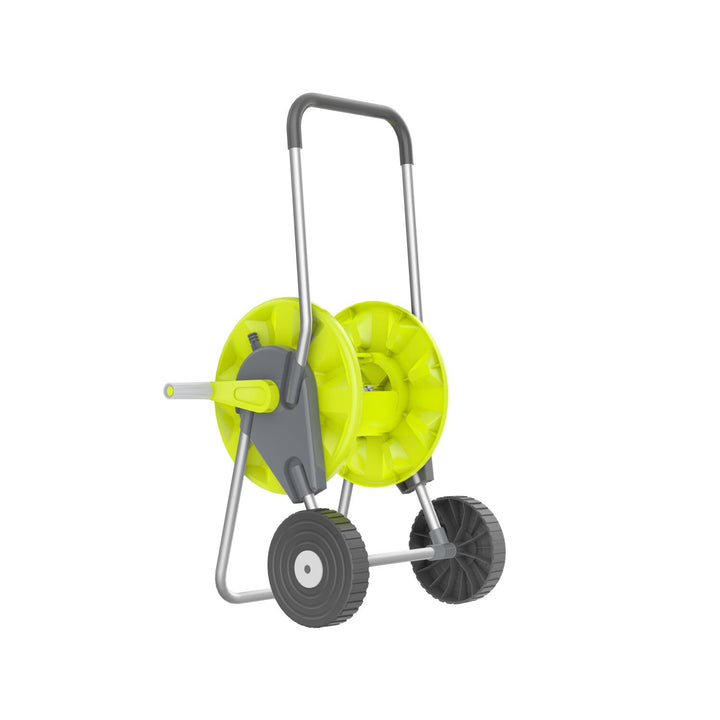 Tuinset - 50m 1/2'' slang, trolley, snelkoppeling - door en stop, rechte sproeier, binnendraadaansluiting
