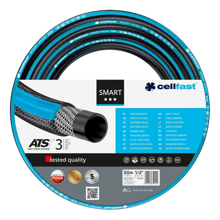 Cellfast tuinset, 1/2'' Smart ATS slang 50 m, 1/2'' Aluplus trolley 60 m