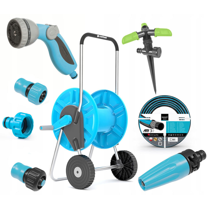 Cellfast tuinset, Smart ATS 3/4'' 25m slang, Aluplus 1/2'' 60m trolley