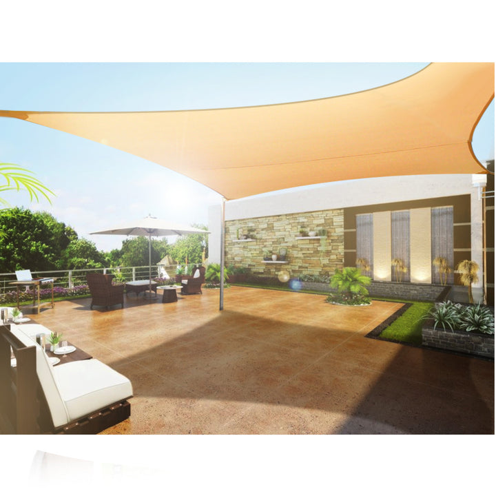 GreenBlue UV tuinzeil, polyester, 5m vierkant, crème + montagekit