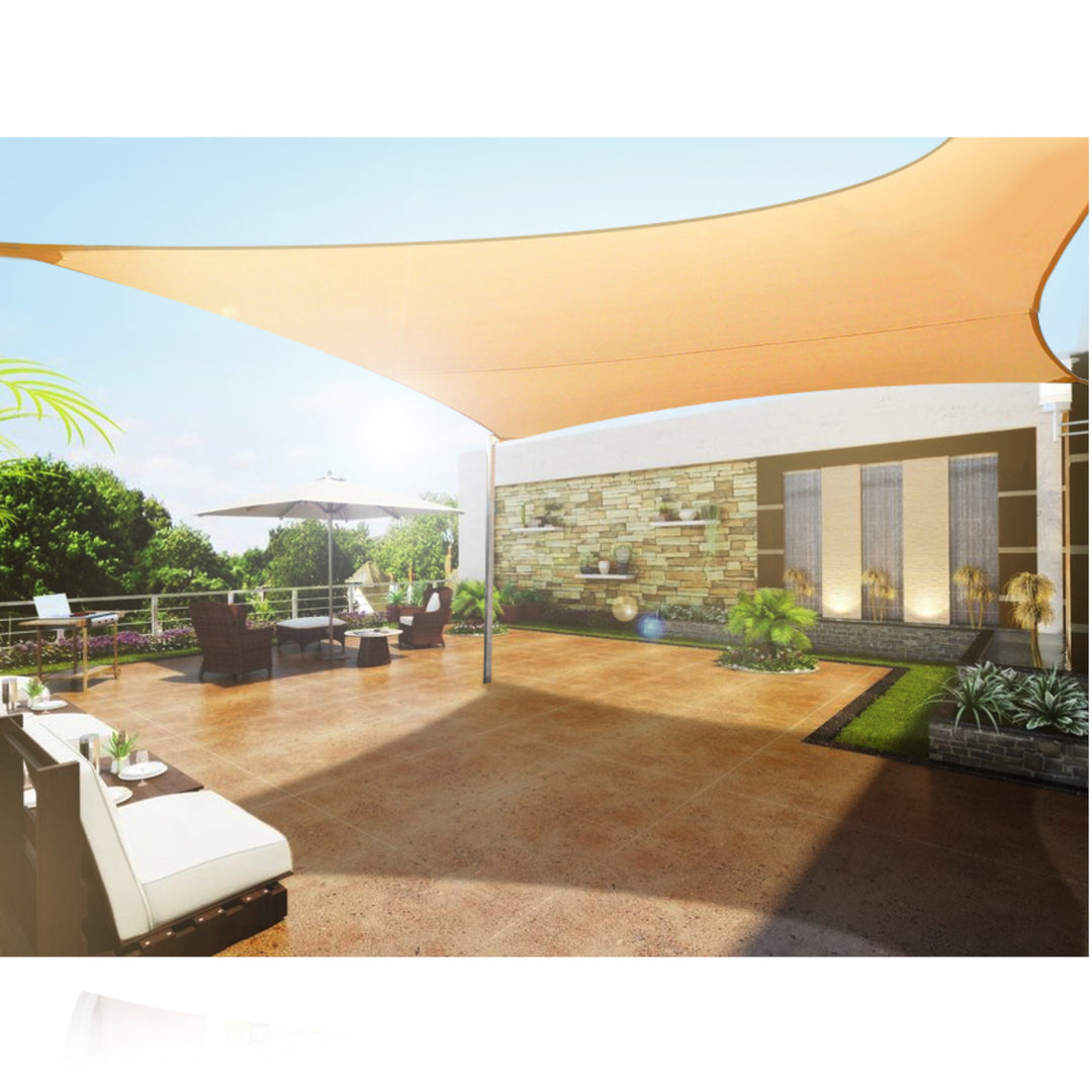 GreenBlue UV tuinzeil, polyester, 5m vierkant, crème + montagekit