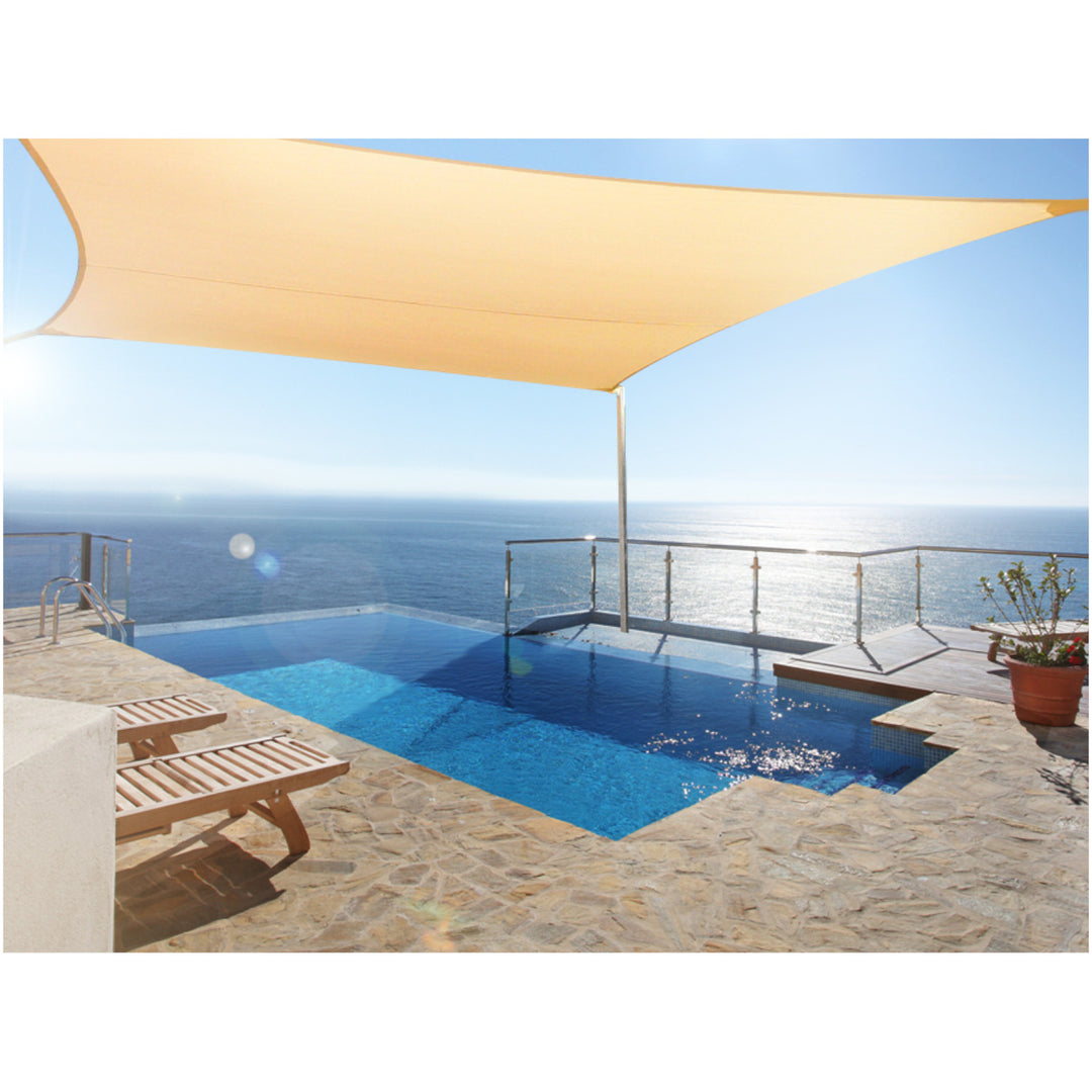 GreenBlue UV tuinzeil, polyester, 5m vierkant, crème + montagekit