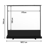 Maclean draagbaar projectiescherm, compact, vloermodel, 86 inch, 4:3, MC-963