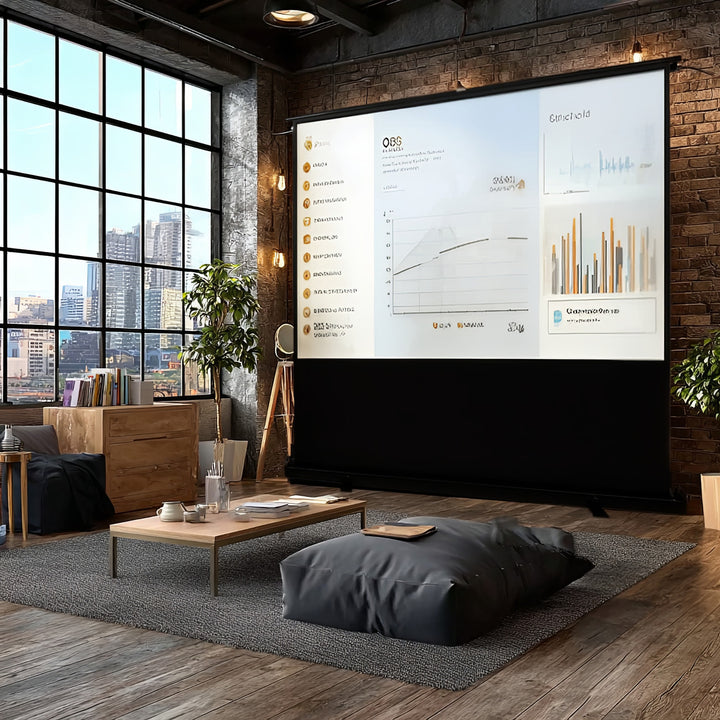 Draagbaar projectiescherm Maclean, compact, vloer, 100", 16:9, MC-964
