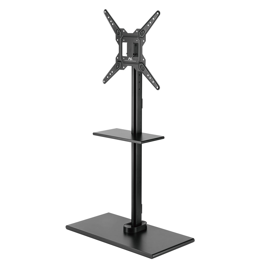 Maclean - TV statief - TV standaard - vloerstandaard voor TV met plank - 23"-55", 35kg, zwart, MC-972 - Voor LED, LCD, OLED, QLED