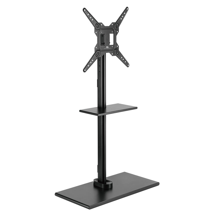 Maclean - TV statief - TV standaard - vloerstandaard voor TV met plank - 23"-55", 35kg, zwart, MC-972 - Voor LED, LCD, OLED, QLED