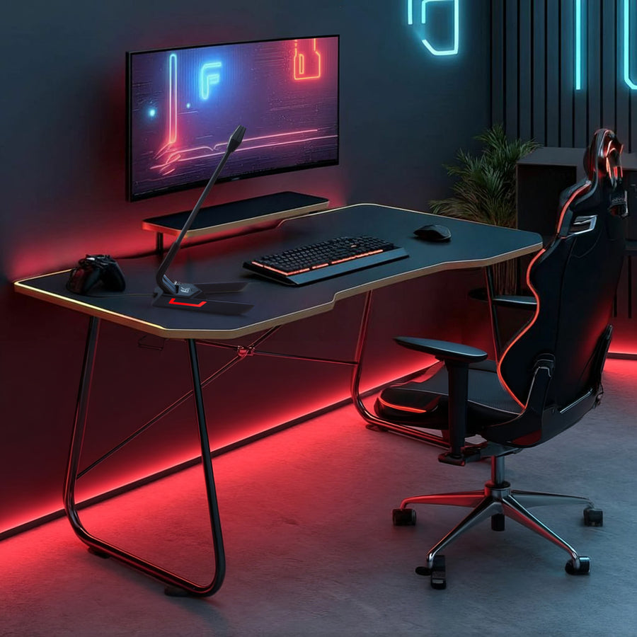NanoRS - Bureau - Gaming bureau met monitor legbord - max. 50kg, hoogte 850mm, zwart, RS170