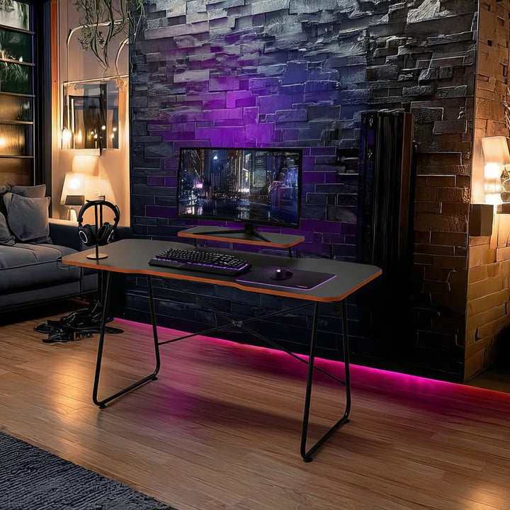 NanoRS - Bureau - Gaming bureau met monitor legbord - max. 50kg, hoogte 850mm, zwart, RS170