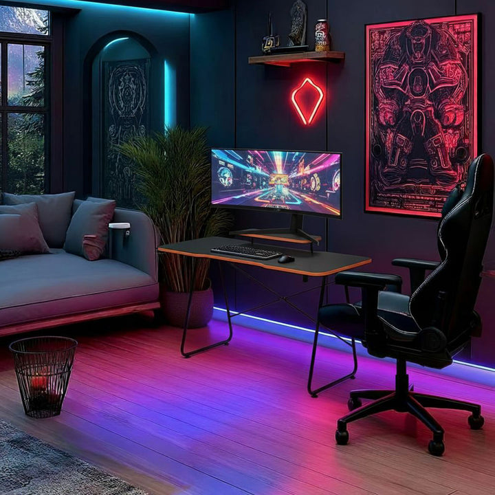 NanoRS - Bureau - Gaming bureau met monitor legbord - max. 50kg, hoogte 850mm, zwart, RS170