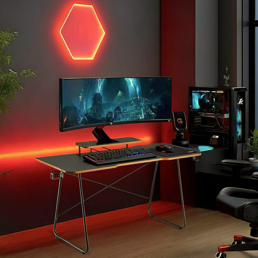 NanoRS - Bureau - Gaming bureau met monitor legbord - max. 50kg, hoogte 850mm, zwart, RS170