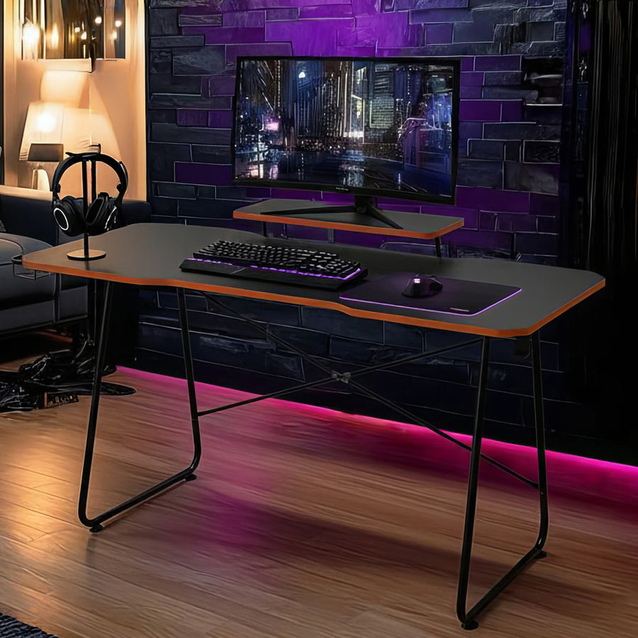 NanoRS - Bureau - Gaming bureau met monitor legbord - max. 50kg, hoogte 850mm, zwart, RS170