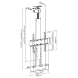 Maclean - TV-beugel - Elektrische plafondverlengbeugel voor TV, 32''-55'', VESA 400x400, max 50kg, MC-976