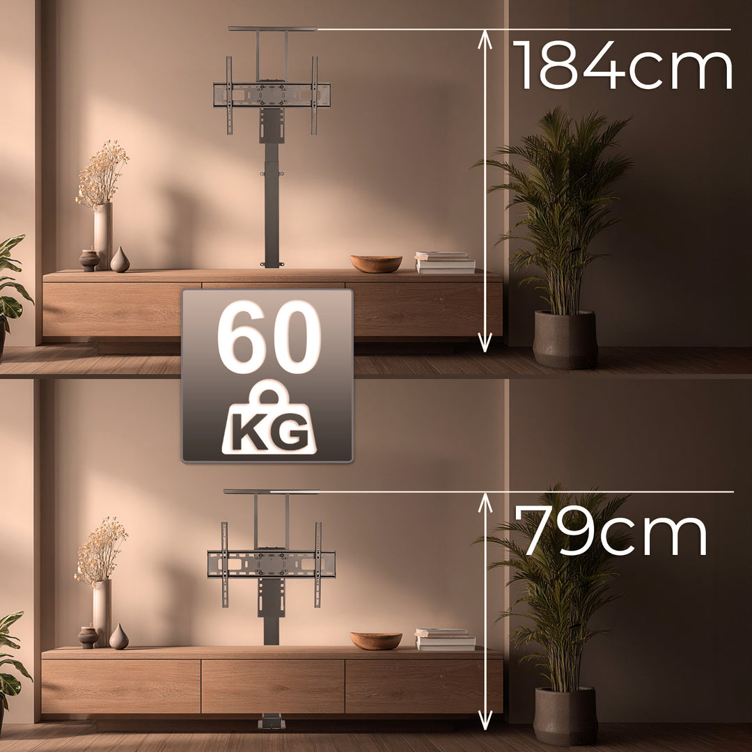 Maclean - TV-beugel - Elektrische uittrekbare bevestiging - 37''-80'', VESA 600x400, max 60kg, MC-866T