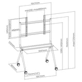 Maclean - TV-standaard - Verrijdbare TV-vloerstandaard - 50"-86", 120kg, MC-977