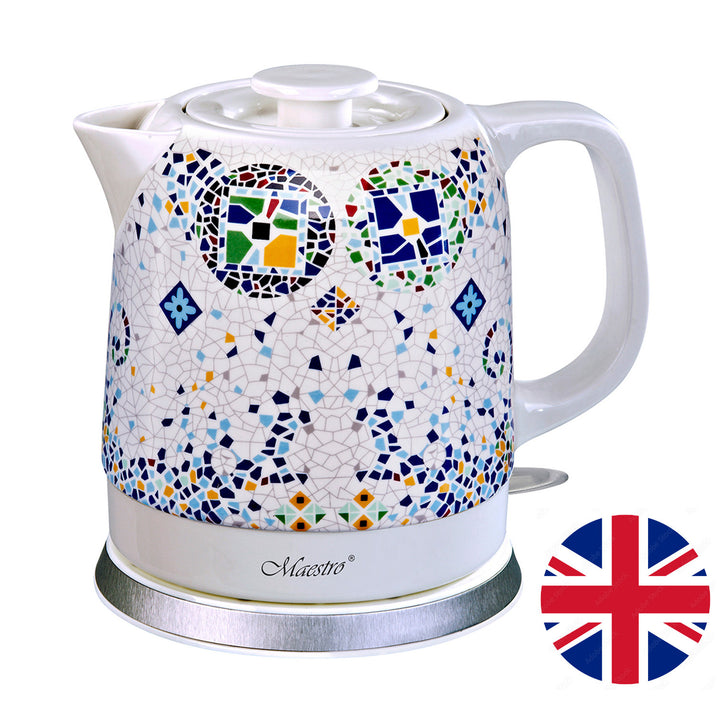 Maestro MR068 Keramische Waterkoker 1.5L Decoratief Oosters Mozaïekpatroon Automatische uitschakeling Oververhittingbeveiliging 3-pins UK Plug